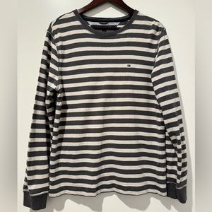 Tommy Hilfiger striped grey long sleeve shirt - Medium